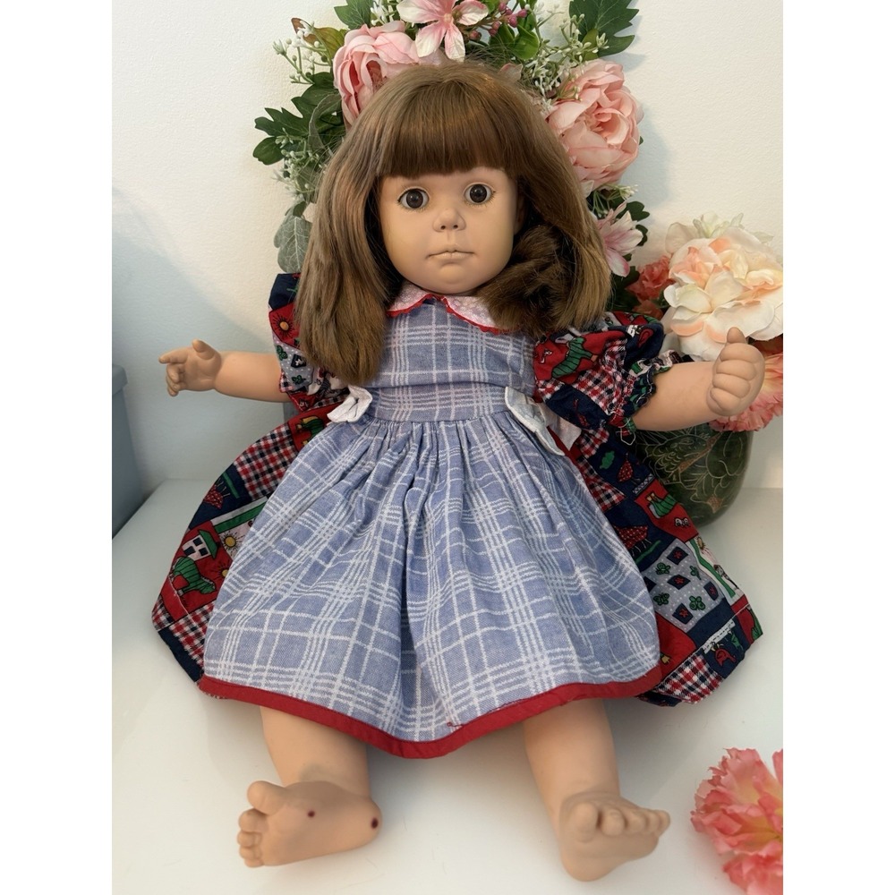 Rare Vintage Geli Doll‎ with Original Outfit Brown Eyes and Hair 18" From Mexico
